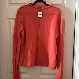 NWT Free People 100% Cashmere Pink Sweater Size Large